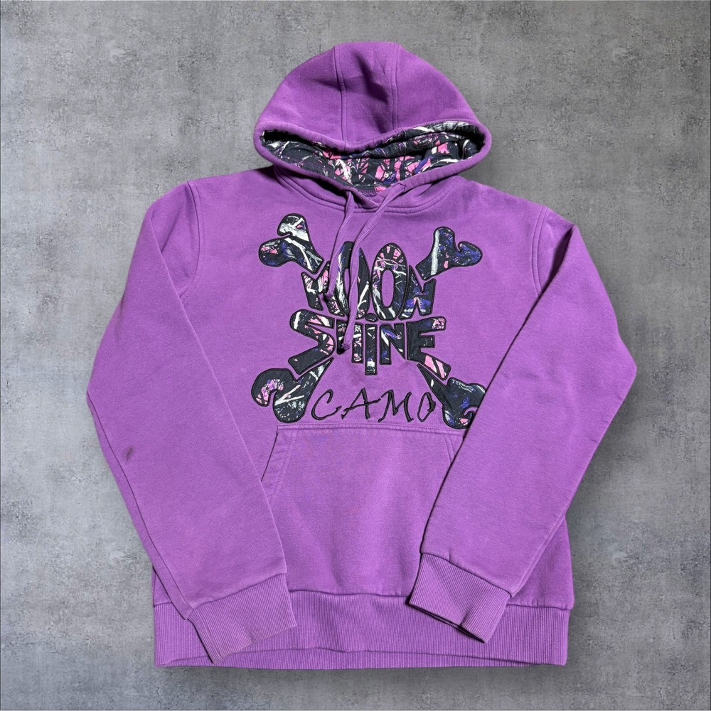 Moonshine‎ Camo Shirt M Purple Long Sleeve Hoodie Woman's